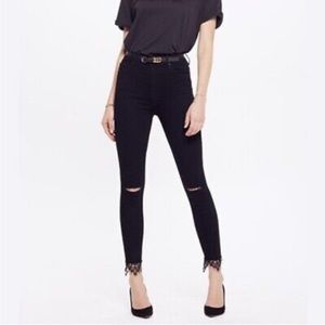 MOTHER - The Swooner Dagger Ankle Fray- Baa Baa Black Sheep -25-